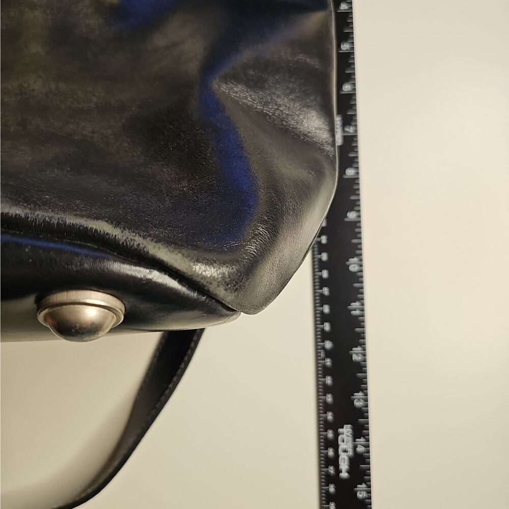 Vintage J Jill Black Genuine Leather Hobo Shoulder Bag Y2K Burgundy Lining - Picture 13 of 13